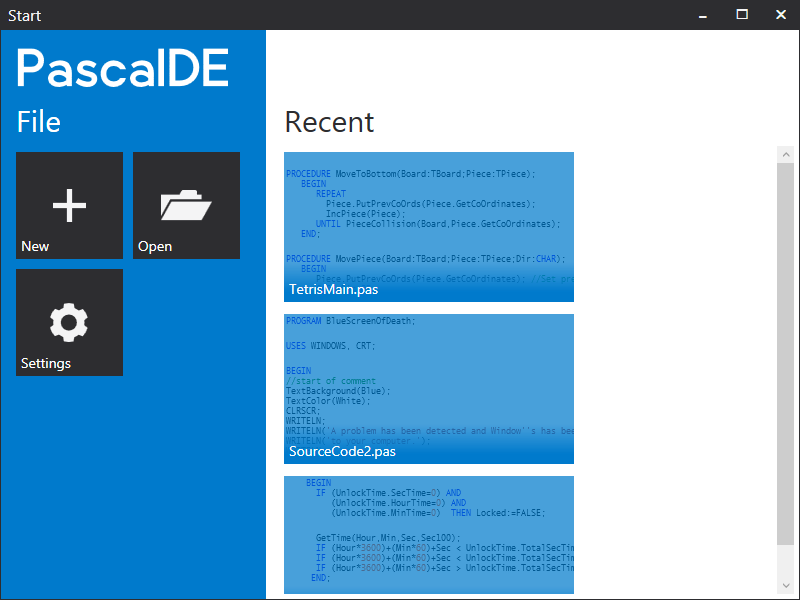 PascalDE screenshot