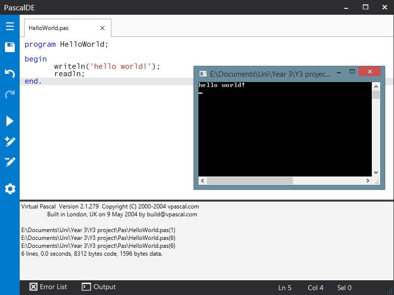 PascalDE screenshot